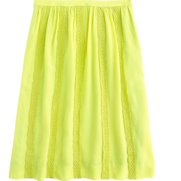 J.Crew Collection Lace Stripe Silk Skirt - Picture 1 of 2